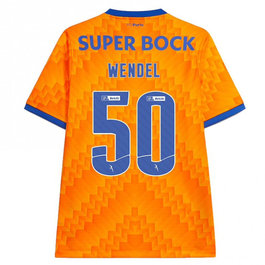 Kids Football Wendel #50 Orange Away Jersey 2024/25 T-Shirt Uk