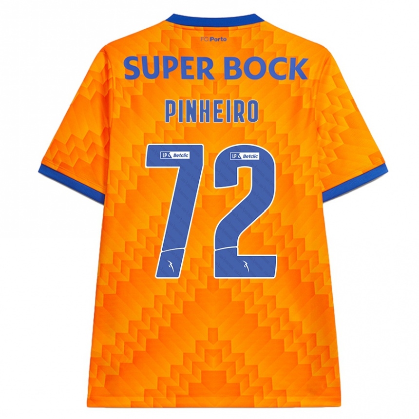 Kids Football Rodrigo Pinheiro #72 Orange Away Jersey 2024/25 T-Shirt Uk