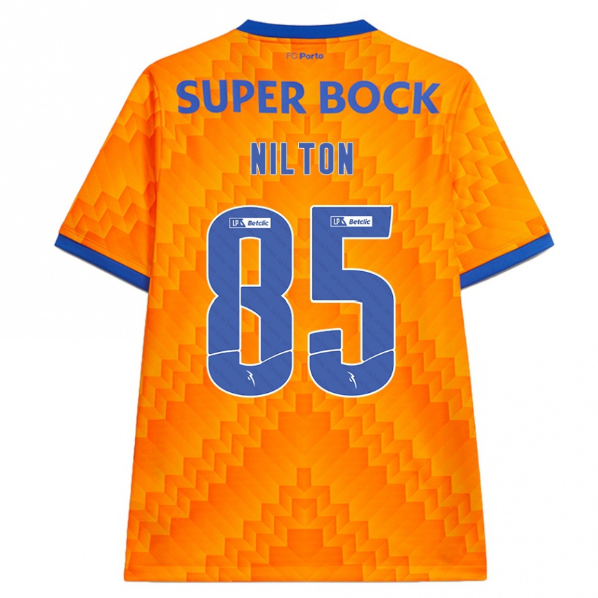 Kids Football Nilton #85 Orange Away Jersey 2024/25 T-Shirt Uk