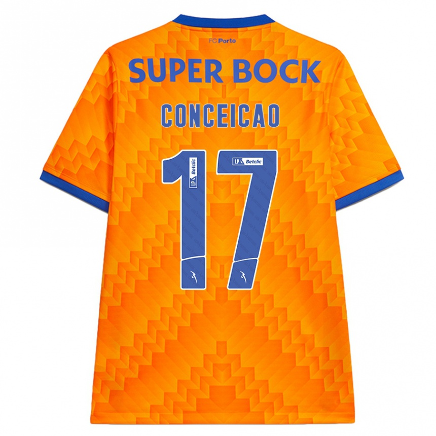 Kids Football Rodrigo Conceicao #17 Orange Away Jersey 2024/25 T-Shirt Uk