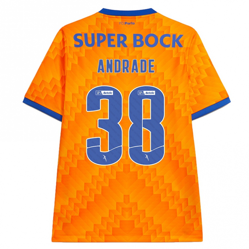 Kids Football Fernando Andrade #38 Orange Away Jersey 2024/25 T-Shirt Uk