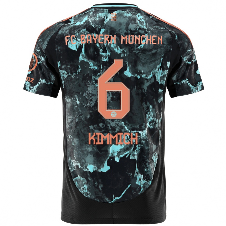 Kids Football Joshua Kimmich #6 Black Away Jersey 2024/25 T-Shirt Uk