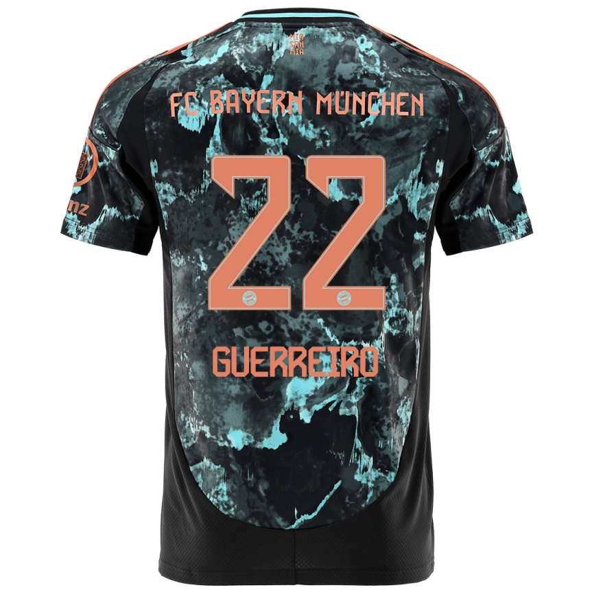 Kids Football Raphael Guerreiro #22 Black Away Jersey 2024/25 T-Shirt Uk