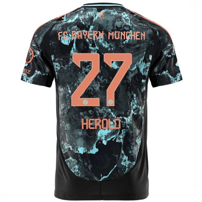 Kids Football David Herold #27 Black Away Jersey 2024/25 T-Shirt Uk