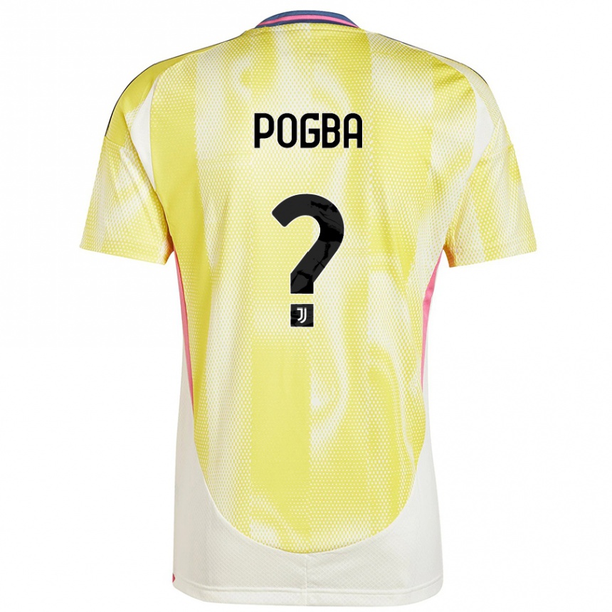 Kids Football Paul Pogba #0 Solar Yellow Away Jersey 2024/25 T-Shirt Uk