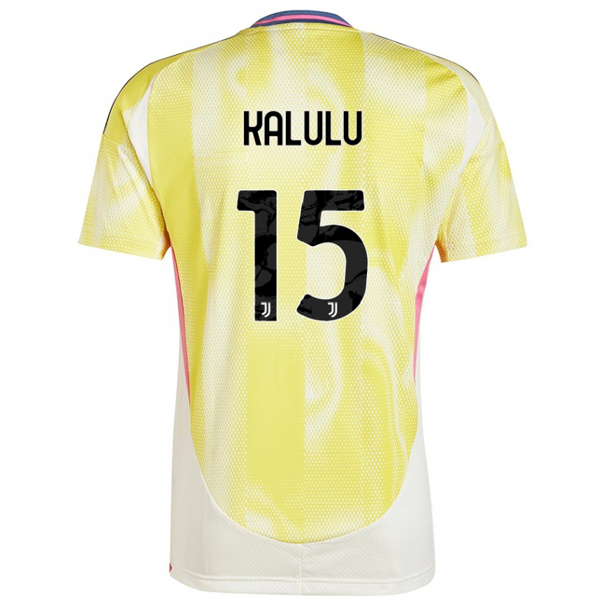 Kids Football Pierre Kalulu #15 Solar Yellow Away Jersey 2024/25 T-Shirt Uk