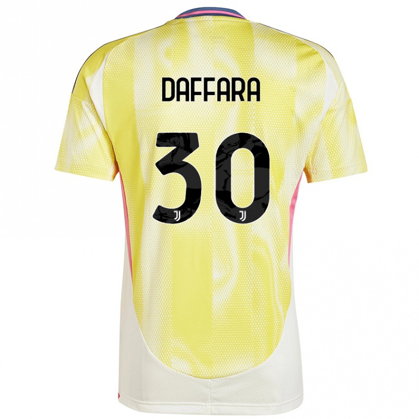 Kids Football Giovanni Daffara #30 Solar Yellow Away Jersey 2024/25 T-Shirt Uk