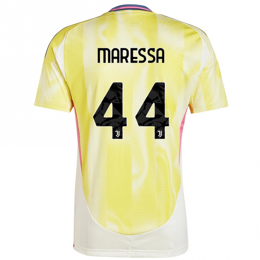 Kids Football Tommaso Maressa #44 Solar Yellow Away Jersey 2024/25 T-Shirt Uk