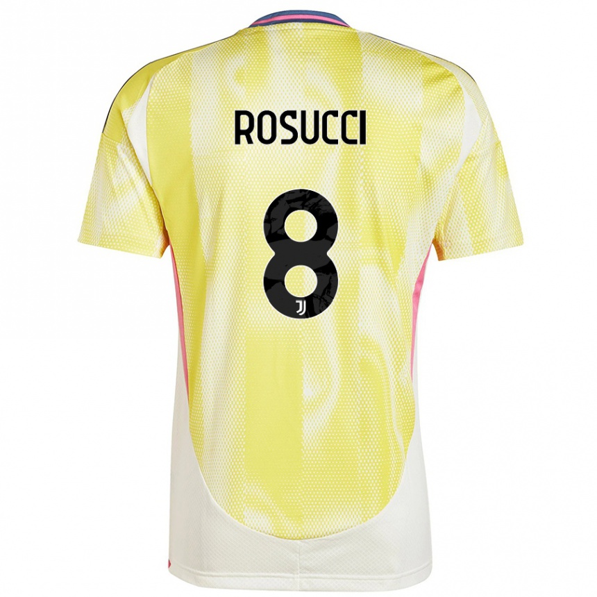 Kids Football Martina Rosucci #8 Solar Yellow Away Jersey 2024/25 T-Shirt Uk