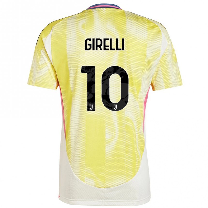 Kids Football Cristiana Girelli #10 Solar Yellow Away Jersey 2024/25 T-Shirt Uk