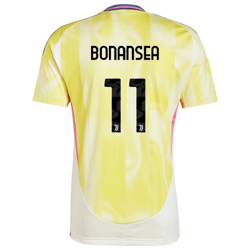 Kids Football Barbara Bonansea #11 Solar Yellow Away Jersey 2024/25 T-Shirt Uk