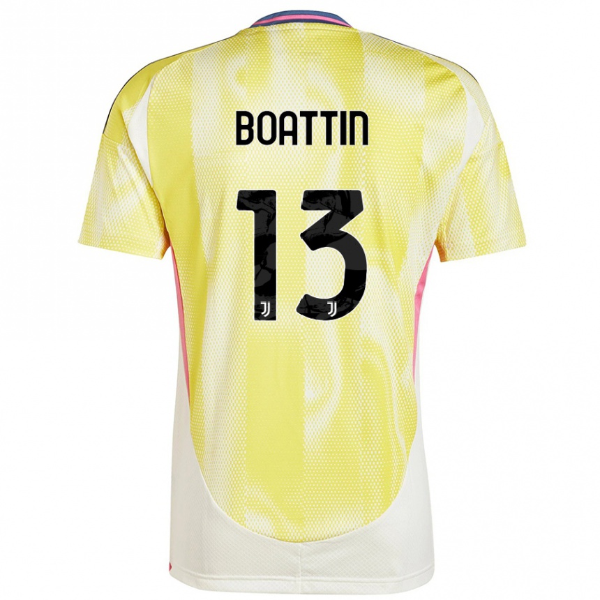 Kids Football Lisa Boattin #13 Solar Yellow Away Jersey 2024/25 T-Shirt Uk