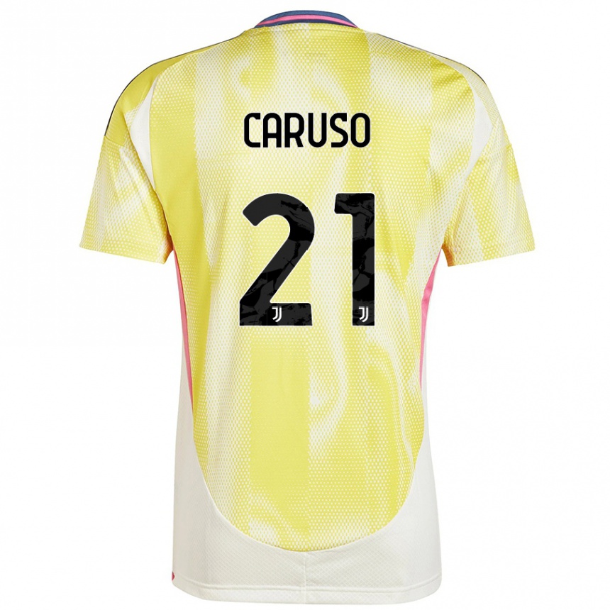 Kids Football Arianna Caruso #21 Solar Yellow Away Jersey 2024/25 T-Shirt Uk