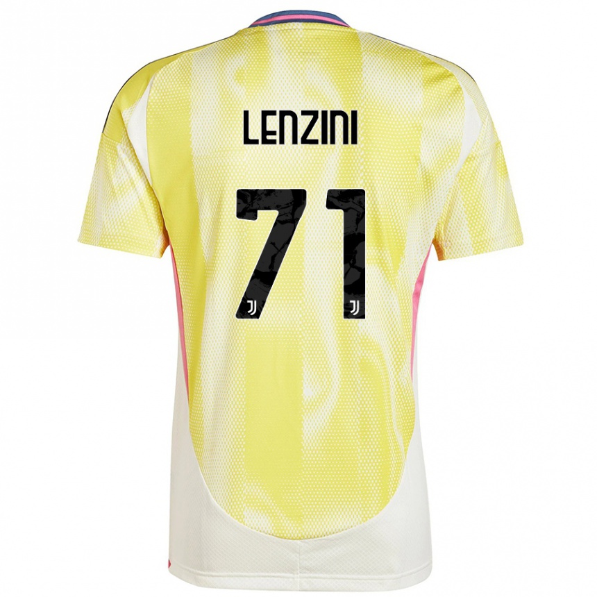 Kids Football Martina Lenzini #71 Solar Yellow Away Jersey 2024/25 T-Shirt Uk