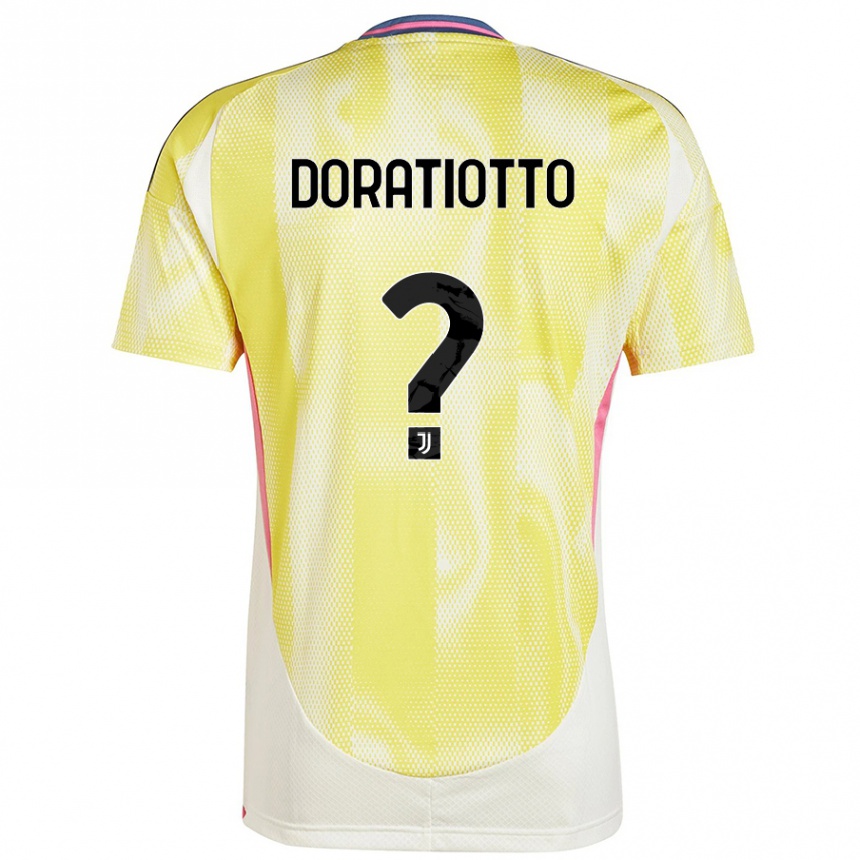 Kids Football Giulio Doratiotto #0 Solar Yellow Away Jersey 2024/25 T-Shirt Uk