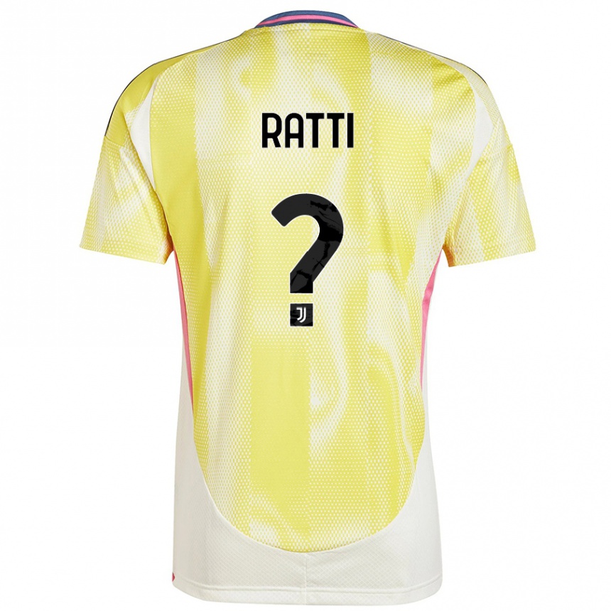 Kids Football Leonardo Ratti #0 Solar Yellow Away Jersey 2024/25 T-Shirt Uk