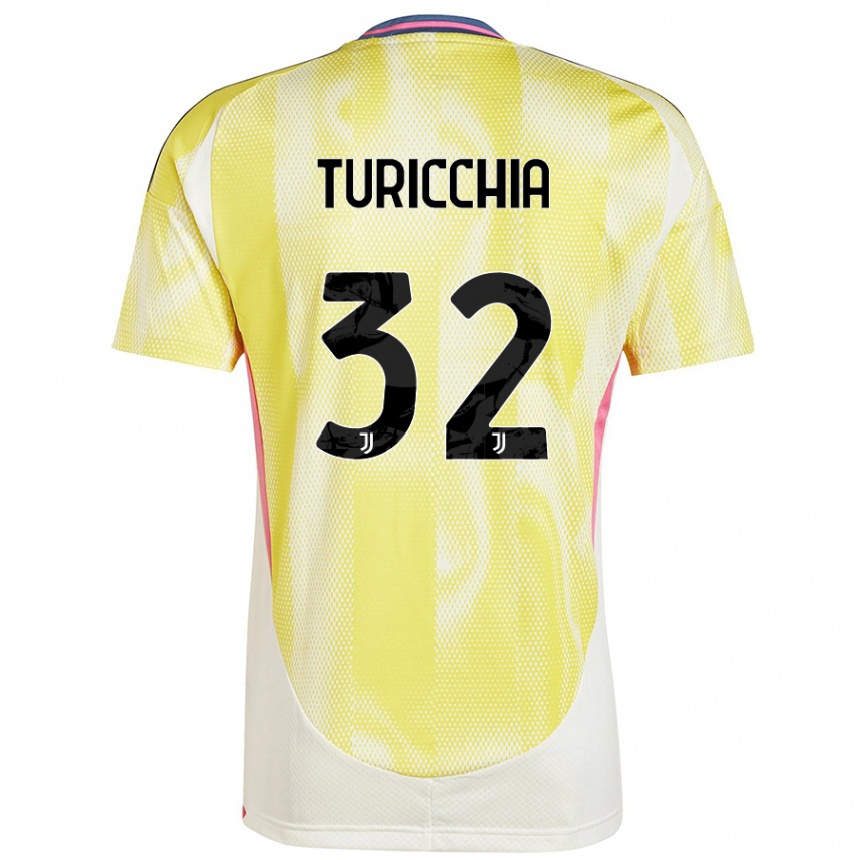 Kids Football Riccardo Turicchia #32 Solar Yellow Away Jersey 2024/25 T-Shirt Uk