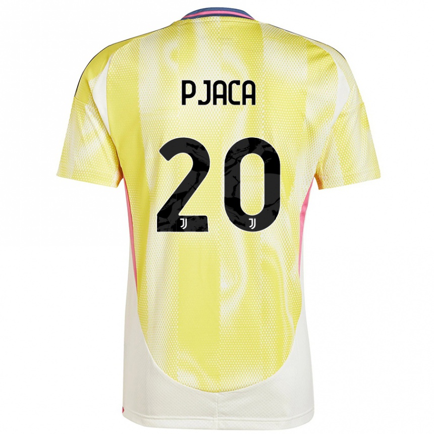 Kids Football Marko Pjaca #20 Solar Yellow Away Jersey 2024/25 T-Shirt Uk