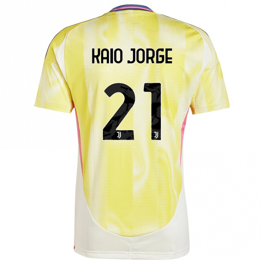 Kids Football Kaio Jorge #21 Solar Yellow Away Jersey 2024/25 T-Shirt Uk