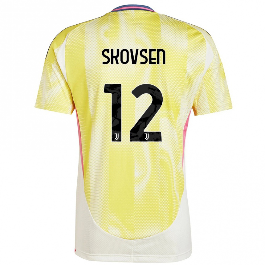 Kids Football Matilde Lundorf Skovsen #12 Solar Yellow Away Jersey 2024/25 T-Shirt Uk