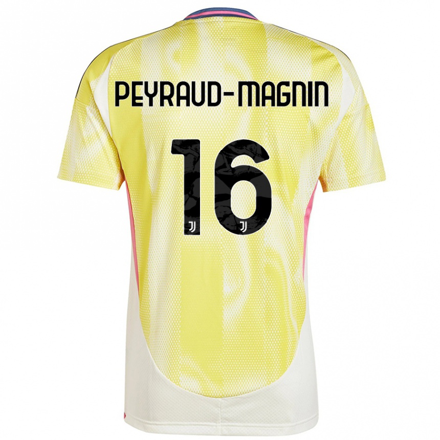 Kids Football Pauline Peyraud-Magnin #16 Solar Yellow Away Jersey 2024/25 T-Shirt Uk