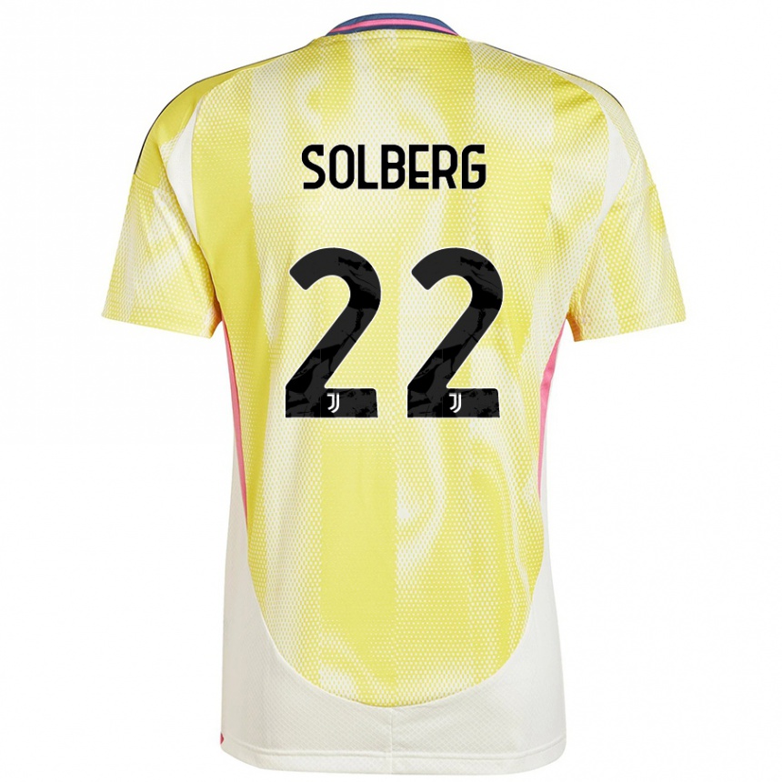 Kids Football Elias Solberg #22 Solar Yellow Away Jersey 2024/25 T-Shirt Uk