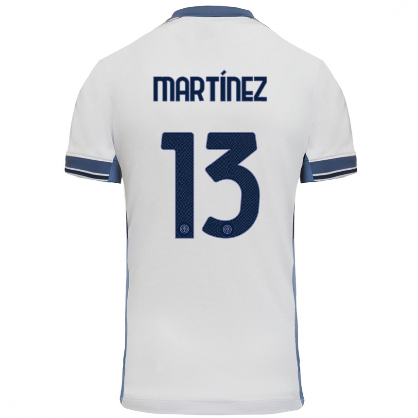 Kids Football Josep Martínez #13 White Grey Away Jersey 2024/25 T-Shirt Uk