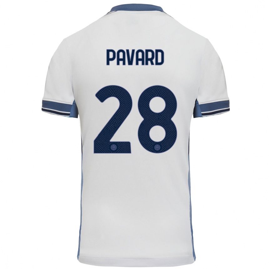 Kids Football Benjamin Pavard #28 White Grey Away Jersey 2024/25 T-Shirt Uk