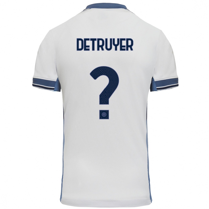 Kids Football Marie Detruyer #0 White Grey Away Jersey 2024/25 T-Shirt Uk