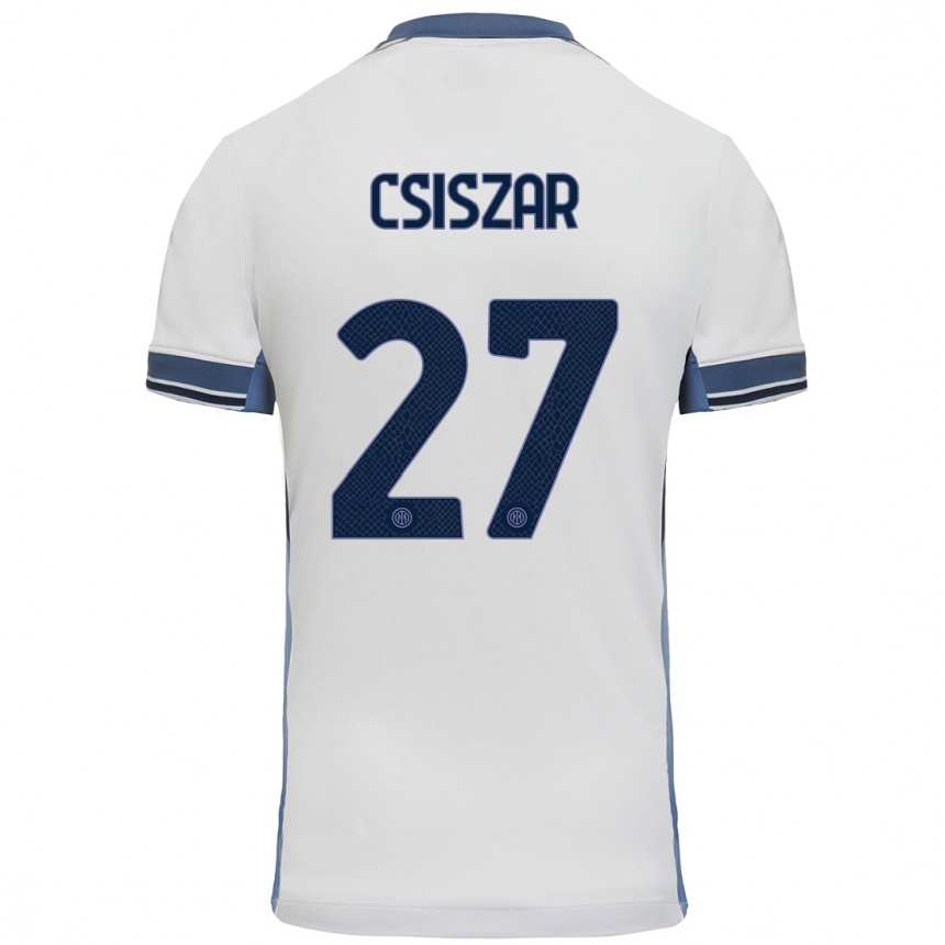 Kids Football Henrietta Csiszar #27 White Grey Away Jersey 2024/25 T-Shirt Uk