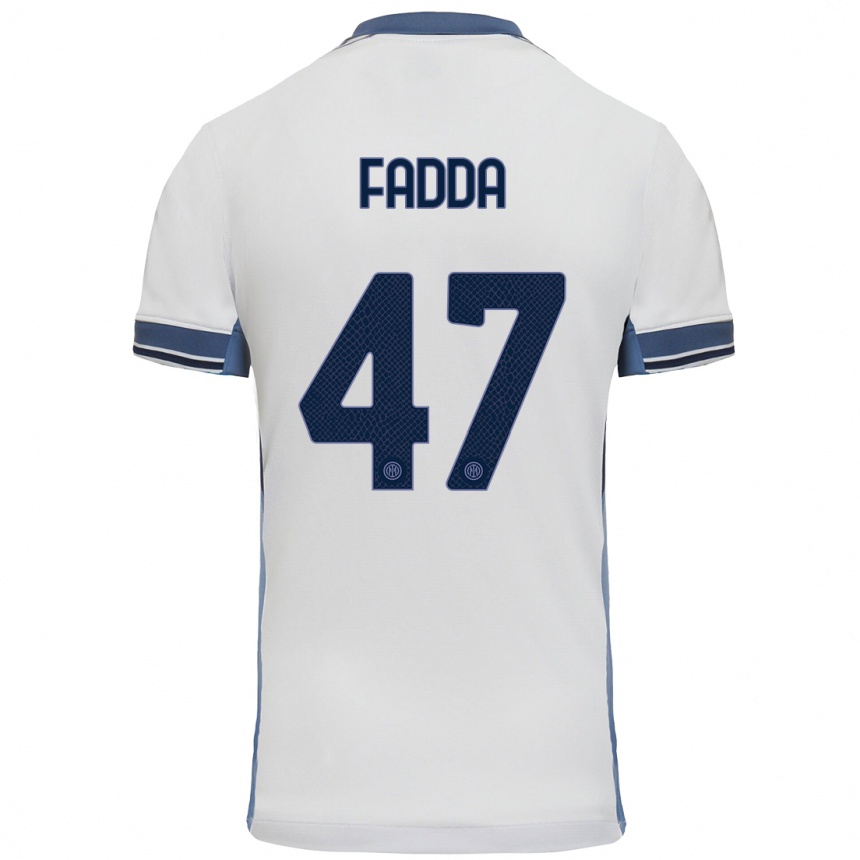 Kids Football Paola Fadda #47 White Grey Away Jersey 2024/25 T-Shirt Uk