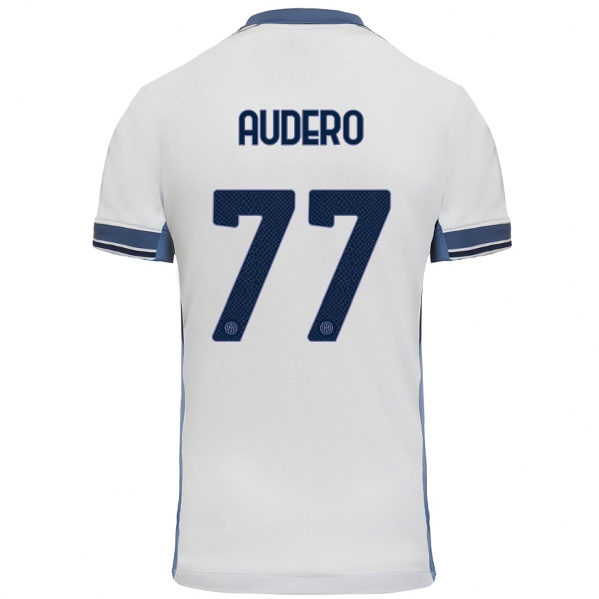 Kids Football Emil Audero #77 White Grey Away Jersey 2024/25 T-Shirt Uk