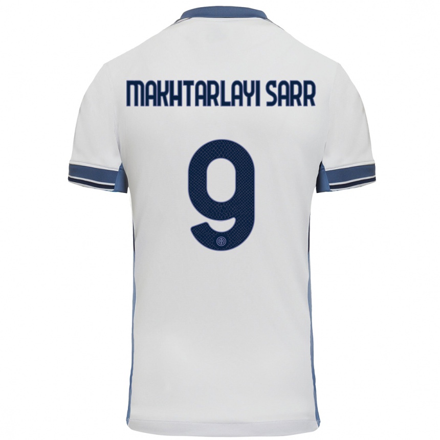 Kids Football Amadou Makhtarlayi Sarr #9 White Grey Away Jersey 2024/25 T-Shirt Uk