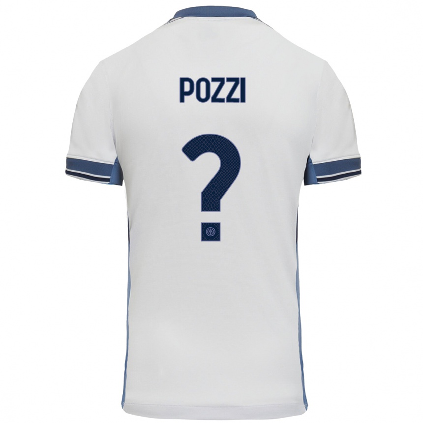 Kids Football Andrea Pozzi #0 White Grey Away Jersey 2024/25 T-Shirt Uk