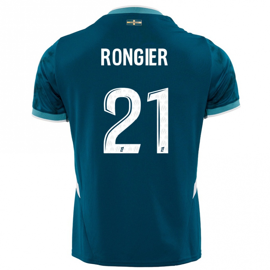 Kids Football Valentin Rongier #21 Turquoise Blue Away Jersey 2024/25 T-Shirt Uk