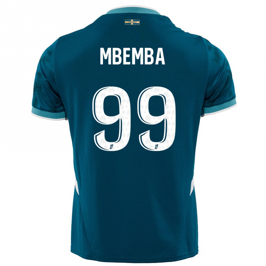 Kids Football Chancel Mbemba #99 Turquoise Blue Away Jersey 2024/25 T-Shirt Uk