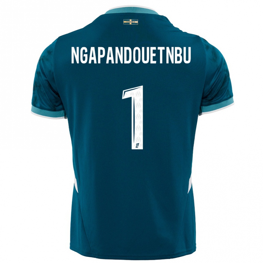 Kids Football Simon Ngapandouetnbu #1 Turquoise Blue Away Jersey 2024/25 T-Shirt Uk