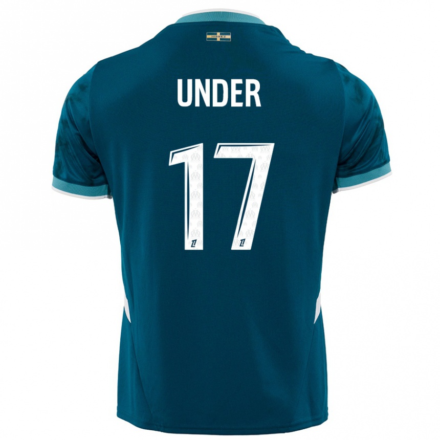 Kids Football Cengiz Under #17 Turquoise Blue Away Jersey 2024/25 T-Shirt Uk