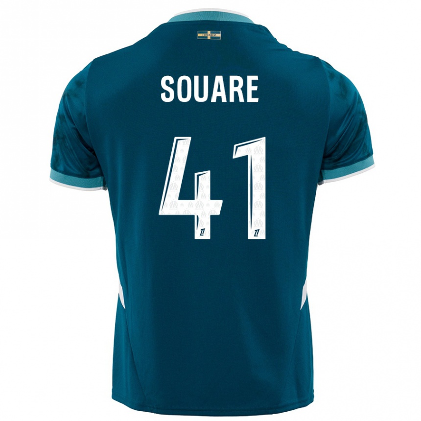 Kids Football Cheick Souare #41 Turquoise Blue Away Jersey 2024/25 T-Shirt Uk