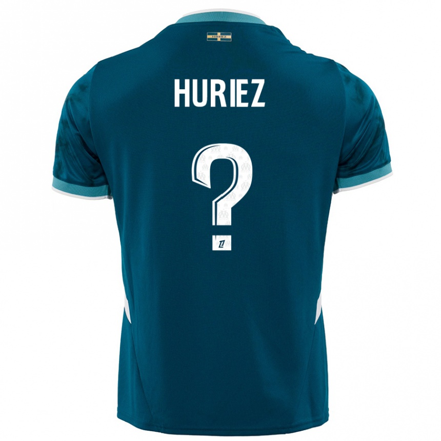 Kids Football Evan Huriez #0 Turquoise Blue Away Jersey 2024/25 T-Shirt Uk