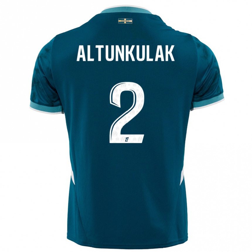 Kids Football Selen Altunkulak #2 Turquoise Blue Away Jersey 2024/25 T-Shirt Uk