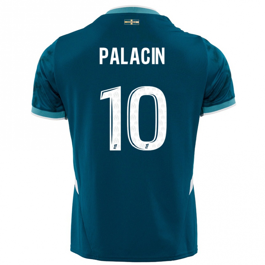 Kids Football Sara Palacin #10 Turquoise Blue Away Jersey 2024/25 T-Shirt Uk