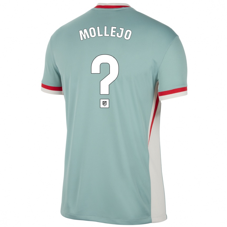 Kids Football Victor Mollejo #0 Light Beige Blue Away Jersey 2024/25 T-Shirt Uk