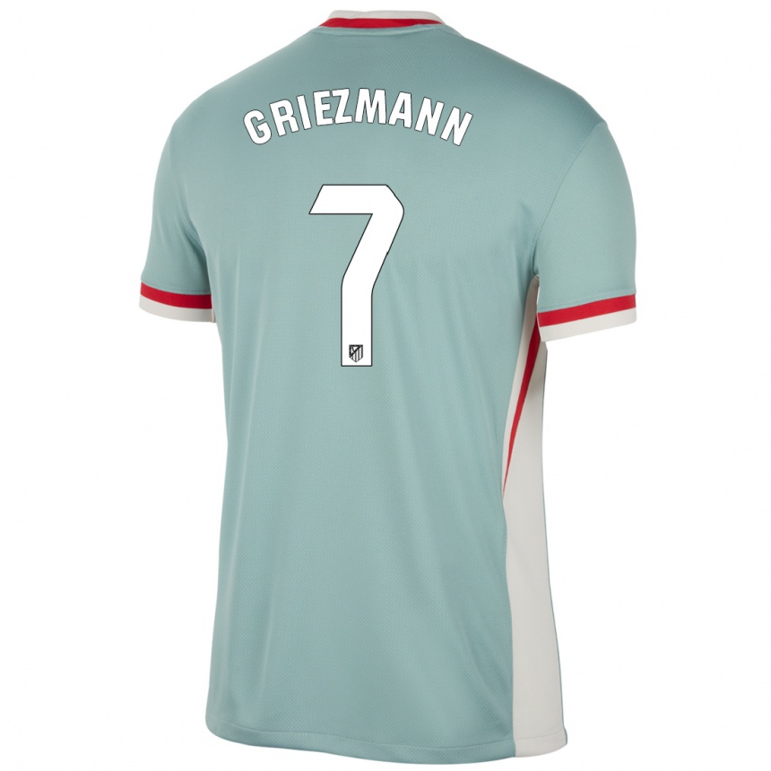 Kids Football Antoine Griezmann #7 Light Beige Blue Away Jersey 2024/25 T-Shirt Uk