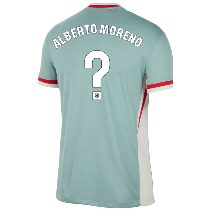 Kids Football Alberto Moreno #0 Light Beige Blue Away Jersey 2024/25 T-Shirt Uk