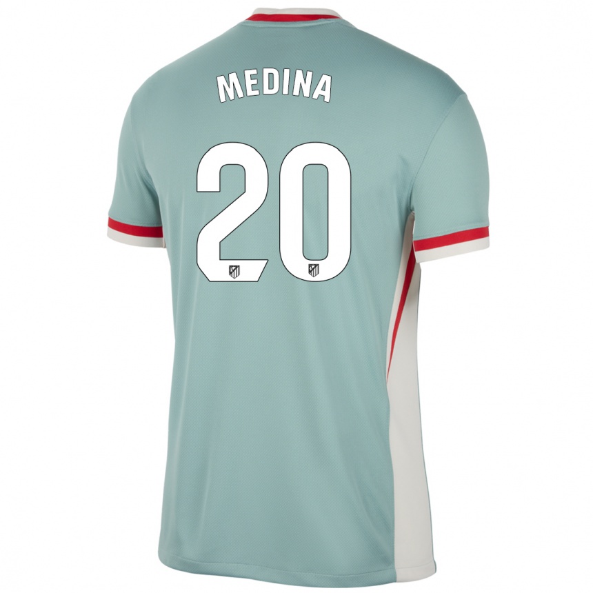 Kids Football Andrea Medina #20 Light Beige Blue Away Jersey 2024/25 T-Shirt Uk