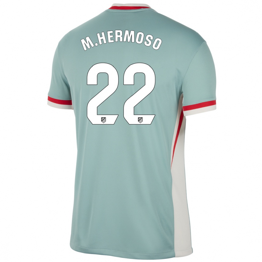 Kids Football Mario Hermoso #22 Light Beige Blue Away Jersey 2024/25 T-Shirt Uk