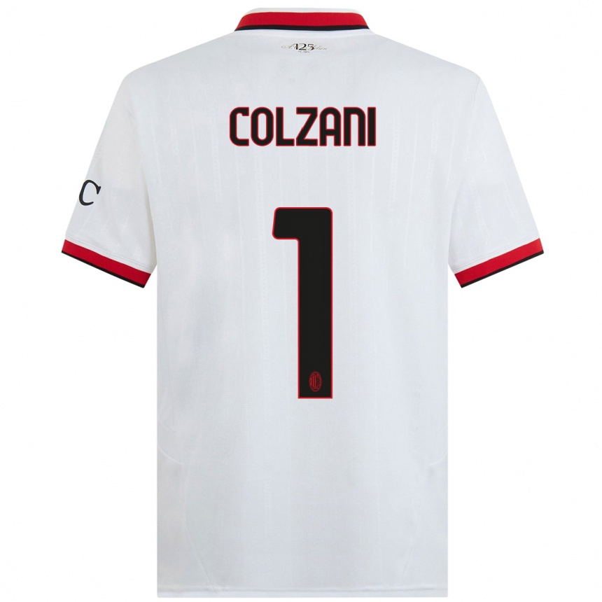 Kids Football Edoardo Colzani #1 White Black Red Away Jersey 2024/25 T-Shirt Uk