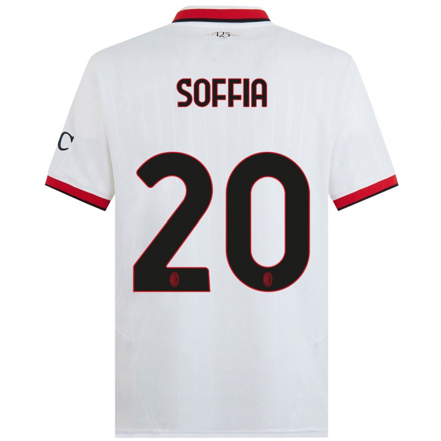 Kids Football Angelica Soffia #20 White Black Red Away Jersey 2024/25 T-Shirt Uk