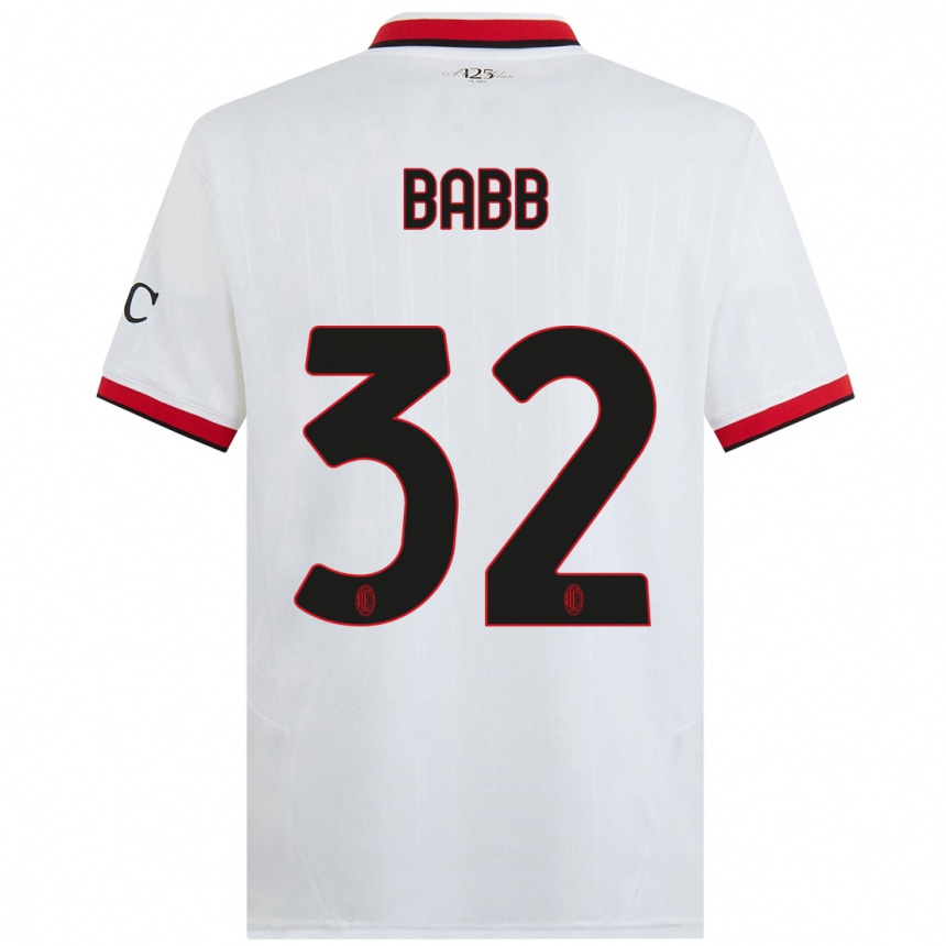 Kids Football Selena Delia Babb #32 White Black Red Away Jersey 2024/25 T-Shirt Uk